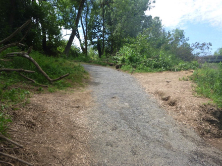 Trail from parking lot to the launch - steep grade – compacted gravel